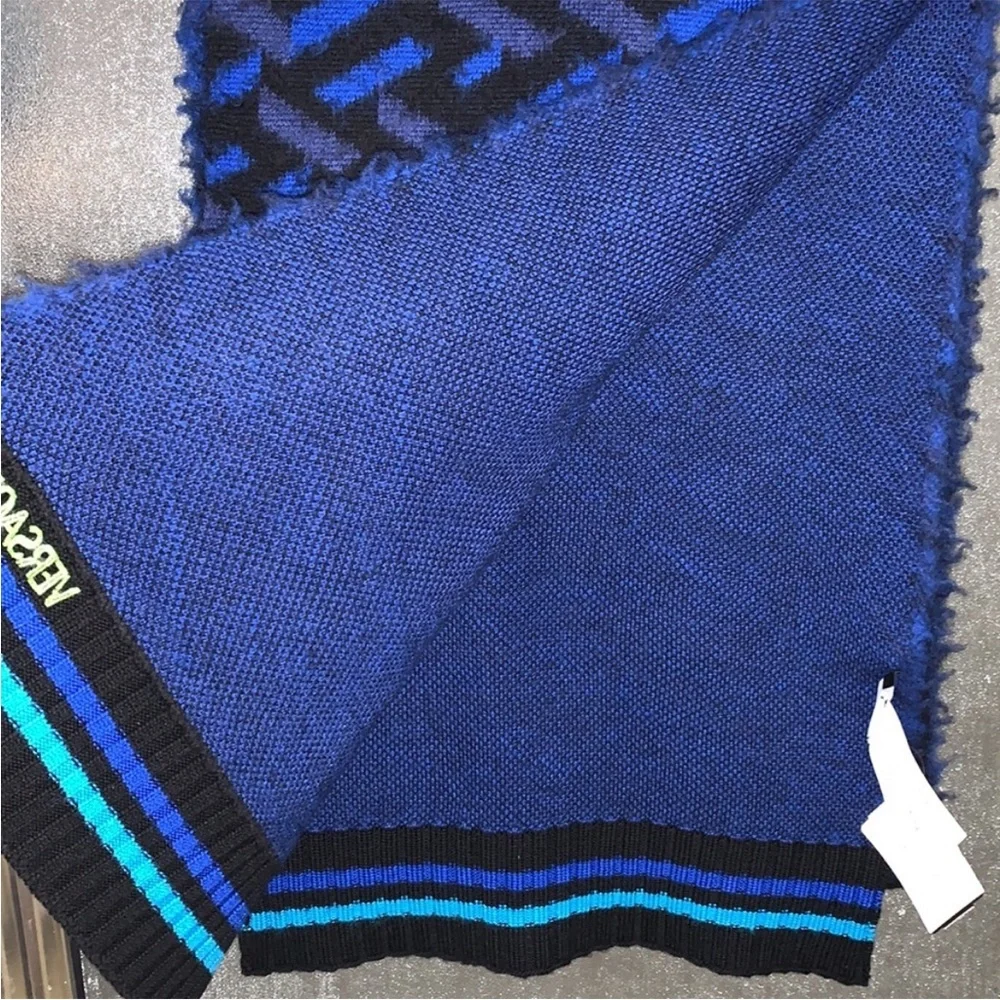 Authentic Versace Greca wool scarf unisex